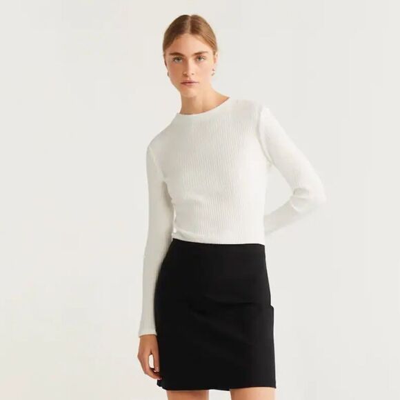 Mango Combination Dress Ribbed New - Picture 2 of 8